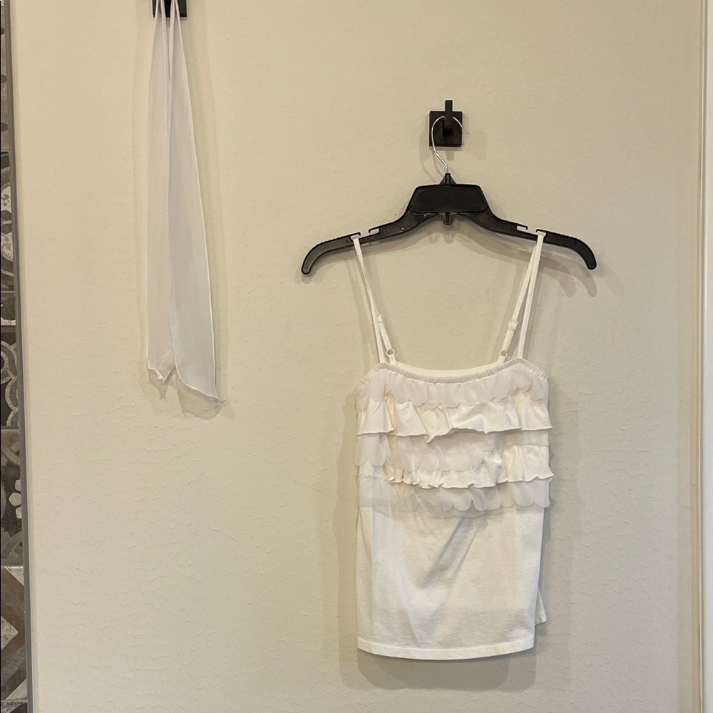 Maurices White Ruffle Camisole